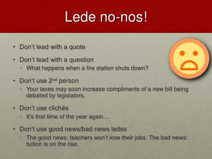 lede examples how to write a feature story